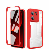 360° Grad Hülle Xiaomi 13T / 13T Pro Handyhülle mit Integriertem Displayschutz Rot