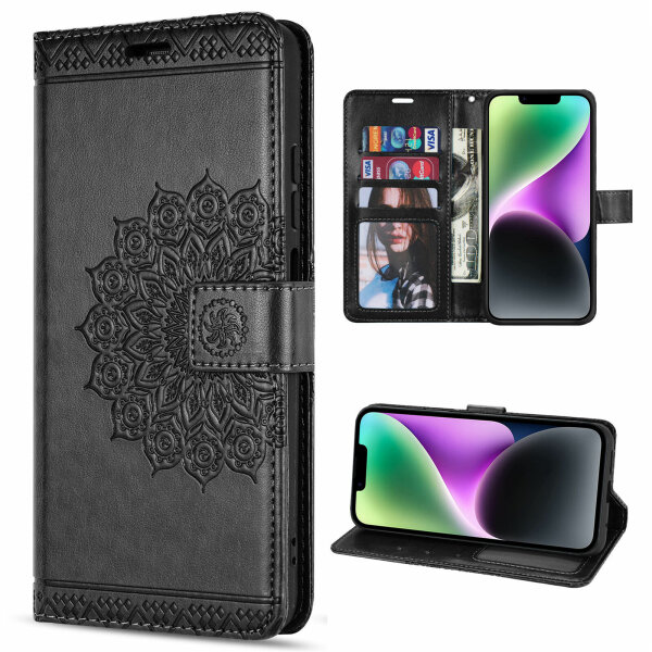 Handyhülle für Apple iPhone 14 – Mandala Case Schwarz