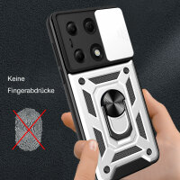 Outdoor Panzer Hülle Xiaomi Redmi Note 13 Pro 4G Handyhülle Kameraschutz Ring Silber