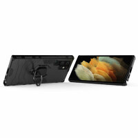 Schutz Hülle für Samsung Galaxy S22 Ultra, Silikon Ring Case Cover Outdoor TPU