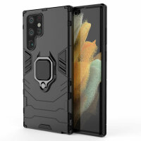 Schutz Hülle für Samsung Galaxy S22 Ultra, Silikon Ring Case Cover Outdoor TPU