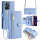 Handykette Xiaomi Hülle mit Band Handyhülle Kartenfächer PU Leder Umhängetasche Redmi Note 12 5G / Poco X5 5G Hellblau