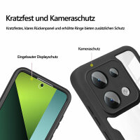 360° Grad Hülle Xiaomi Redmi Note 13 Pro 5G mit Integriertem Displayschutz Schwarz