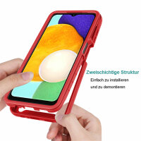 Hülle für Samsung Galaxy A13 5G / A04s Handyhülle Cover 2-teilig TPU Bumper Case Rot