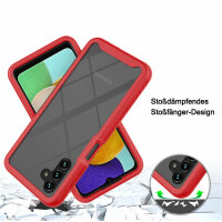 Hülle für Samsung Galaxy A13 5G / A04s Handyhülle Cover 2-teilig TPU Bumper Case Rot