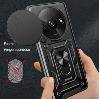 Outdoor Panzer Hülle Xiaomi Redmi A3 Handyhülle mit Kameraschutz Ringhalter Case Schwarz