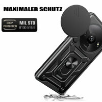 Outdoor Panzer Hülle Xiaomi Redmi A3 Handyhülle mit Kameraschutz Ringhalter Case Schwarz