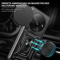 Outdoor Panzer Hülle Xiaomi Redmi A3 Handyhülle mit Kameraschutz Ringhalter Case Schwarz