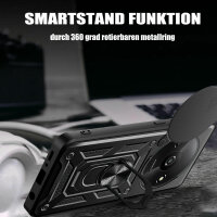 Outdoor Panzer Hülle Xiaomi Redmi A3 Handyhülle mit Kameraschutz Ringhalter Case Schwarz