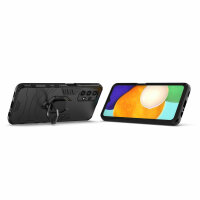 Hülle für Samsung Galaxy A13 4G, Schutzhülle Handy Tasche Ring Case Cover Bumper Schwarz