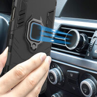 Hülle Xiaomi 14 Handyhülle Stoßfest 360° Drehbarer Ring Ständer TPU Back Cover Schwarz