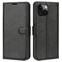 Handyhülle für Apple iPhone 15 - Klapphülle PU-Leder Schwarz