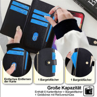 Handykette Samsung Hülle mit Band Handyhülle Kartenfächer PU Leder Umhängetasche Galaxy Xcover 6 Pro Schwarz