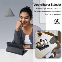 Handykette Samsung Hülle mit Band Handyhülle Kartenfächer PU Leder Umhängetasche Galaxy Xcover 6 Pro Schwarz