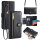Handykette Samsung Hülle mit Band Handyhülle Kartenfächer PU Leder Umhängetasche Galaxy Xcover 6 Pro Schwarz