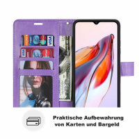 Hülle für Xiaomi Redmi 12C Handyhülle Handy Tasche Klapphülle Wallet Case Etui Lila