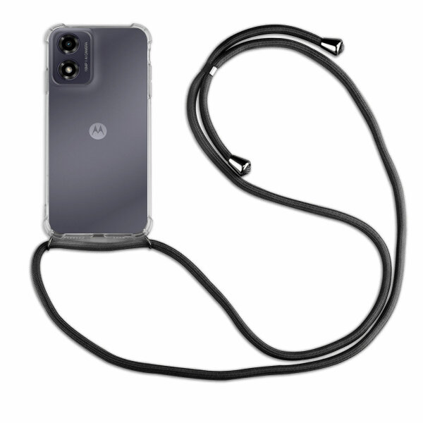 Handykette für Motorola Moto G04 / Moto G04s / Moto E14 Hülle Handyhülle Kordel Schwarz