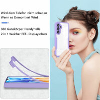 360° Grad Hülle für Samsung Galaxy A54 5G vollschutz Integriertem Displayschutz Lila
