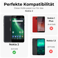 Nokia 2 Handy Tasche Flip Cover Wallet Case Klapptasche Buch Schutz Hülle Etui