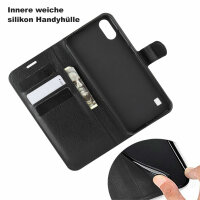 Handyhülle für ZTE Blade A5 2020 – Klapphülle PU-Leder Schwarz