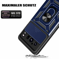 Outdoor Panzer Hülle Google Pixel 8 Pro Handyhülle mit Kameraschutz Ringhalter Blau