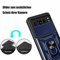 Outdoor Panzer Hülle Google Pixel 8 Pro Handyhülle mit Kameraschutz Ringhalter Blau
