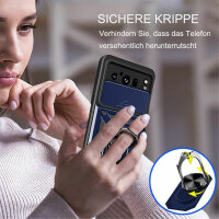 Outdoor Panzer Hülle Google Pixel 8 Pro Handyhülle mit Kameraschutz Ringhalter Blau
