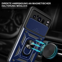Outdoor Panzer Hülle Google Pixel 8 Pro Handyhülle mit Kameraschutz Ringhalter Blau