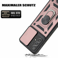 Outdoor Panzer Hülle für Samsung Galaxy A52 mit Kameraschutz Ringhalter Bumper Rosegold