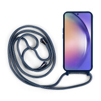 Handykette für Samsung Hanyhülle mit Band Hülle mit Kodel Smartphone Halskette Galaxy A34 Blau
