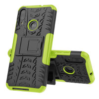 Handy Tasche Lenovo Motorola Panzer Hülle Hybrid Case Cover Schutzhülle Bumper Motorola Moto E6 Plus Grün