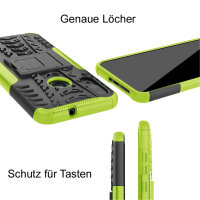 Handy Tasche Lenovo Motorola Panzer Hülle Hybrid Case Cover Schutzhülle Bumper Motorola Moto E6 Plus Grün