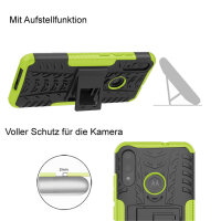Handy Tasche Lenovo Motorola Panzer Hülle Hybrid Case Cover Schutzhülle Bumper Motorola Moto E6 Plus Grün