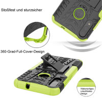 Handy Tasche Lenovo Motorola Panzer Hülle Hybrid Case Cover Schutzhülle Bumper Motorola Moto E6 Plus Grün