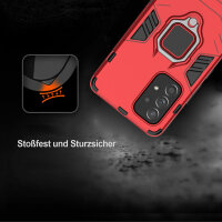 Hülle für Samsung Galaxy A53 5G, Schutzhülle Handy Tasche Ring Case Cover Bumper Rot