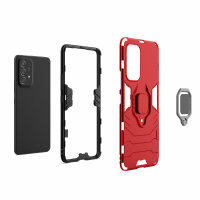 Hülle für Samsung Galaxy A53 5G, Schutzhülle Handy Tasche Ring Case Cover Bumper Rot