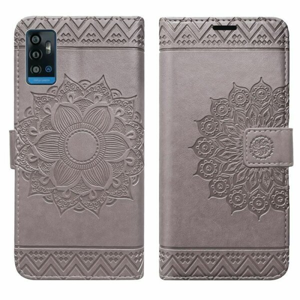 Handyhülle für ZTE Blade A71 – Klapphülle Mandala Grau