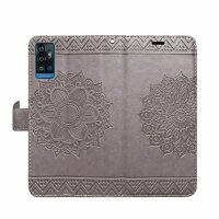 Handyhülle für ZTE Blade A71 – Klapphülle Mandala Grau