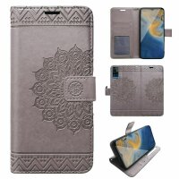 Handyhülle für ZTE Blade A71 – Klapphülle Mandala Grau