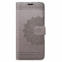 Handyhülle für ZTE Blade A71 – Klapphülle Mandala Grau