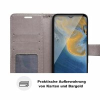 Handyhülle für ZTE Blade A71 – Klapphülle Mandala Grau