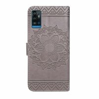 Handyhülle für ZTE Blade A71 – Klapphülle Mandala Grau