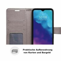 Handy Tasche für ZTE Blade Hülle Schutzhülle Klapphülle Flip Case Schale Etui BF Grau Blade V30 Vita