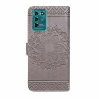 Handy Tasche für ZTE Blade Hülle Schutzhülle Klapphülle Flip Case Schale Etui BF Grau Blade V30 Vita