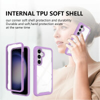 Hülle für Samsung Galaxy S24 Handyhülle 2 Teilig Bumper Case mit Kantenschutz  Lila