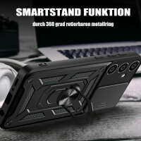 Outdoor Panzer Hülle für Samsung Galaxy S23 FE mit Kameraschutz Ringhalter Case Schwarz