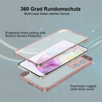 360° Hülle für Samsung A55, 360 Grad Handyhülle mit Integriertem Displayschutz Rosa
