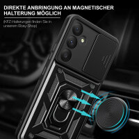 Outdoor Panzer Hülle für Samsung Galaxy A35 mit Kameraschutz Ringhalter Bumper  Schwarz