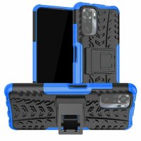 Schutz Hülle Xiaomi Handy Tasche Case Cover Silikon Schale Outdoor Handyhülle BF Xiaomi Redmi Note 10 Blau