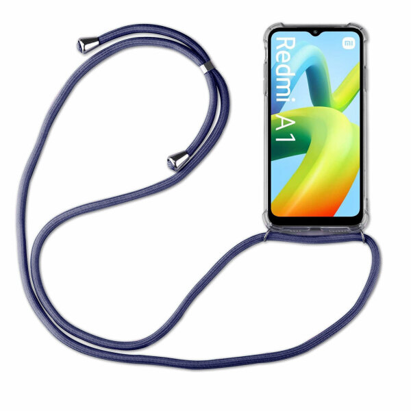 Handykette für Xiaomi Redmi A1 Handyhülle mit Band Hülle mit Kordel Handy Tasche Blau